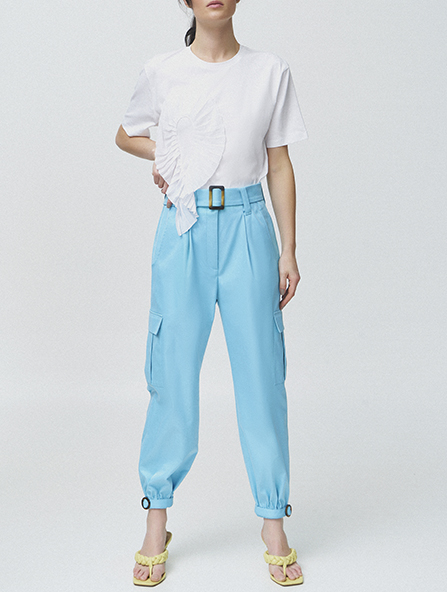 Cargo pants in turquoise
