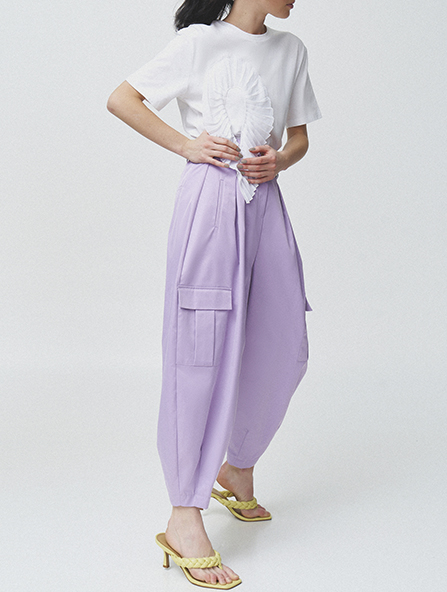 Wideleg cargo pants in lilac