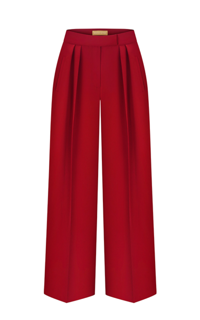 HIGH-WAIST CLASSIC PANTS IN RED