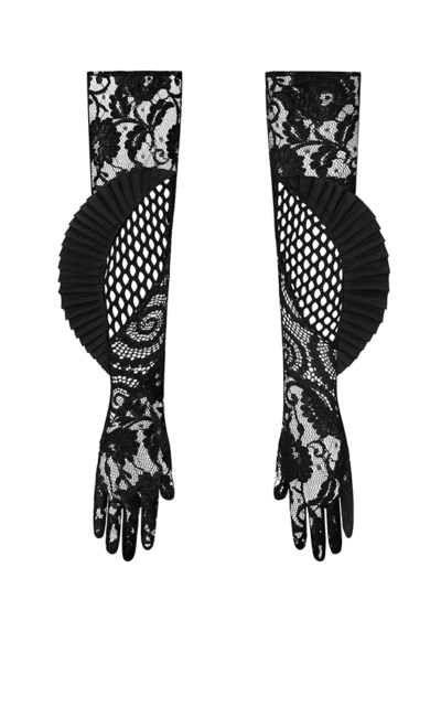 Рукавички із мереживної Сітки з Декором-плісе