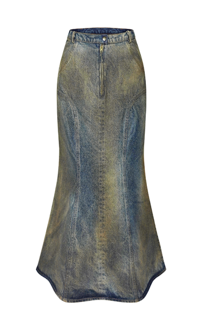 Rusty Denim Midi Skirt
