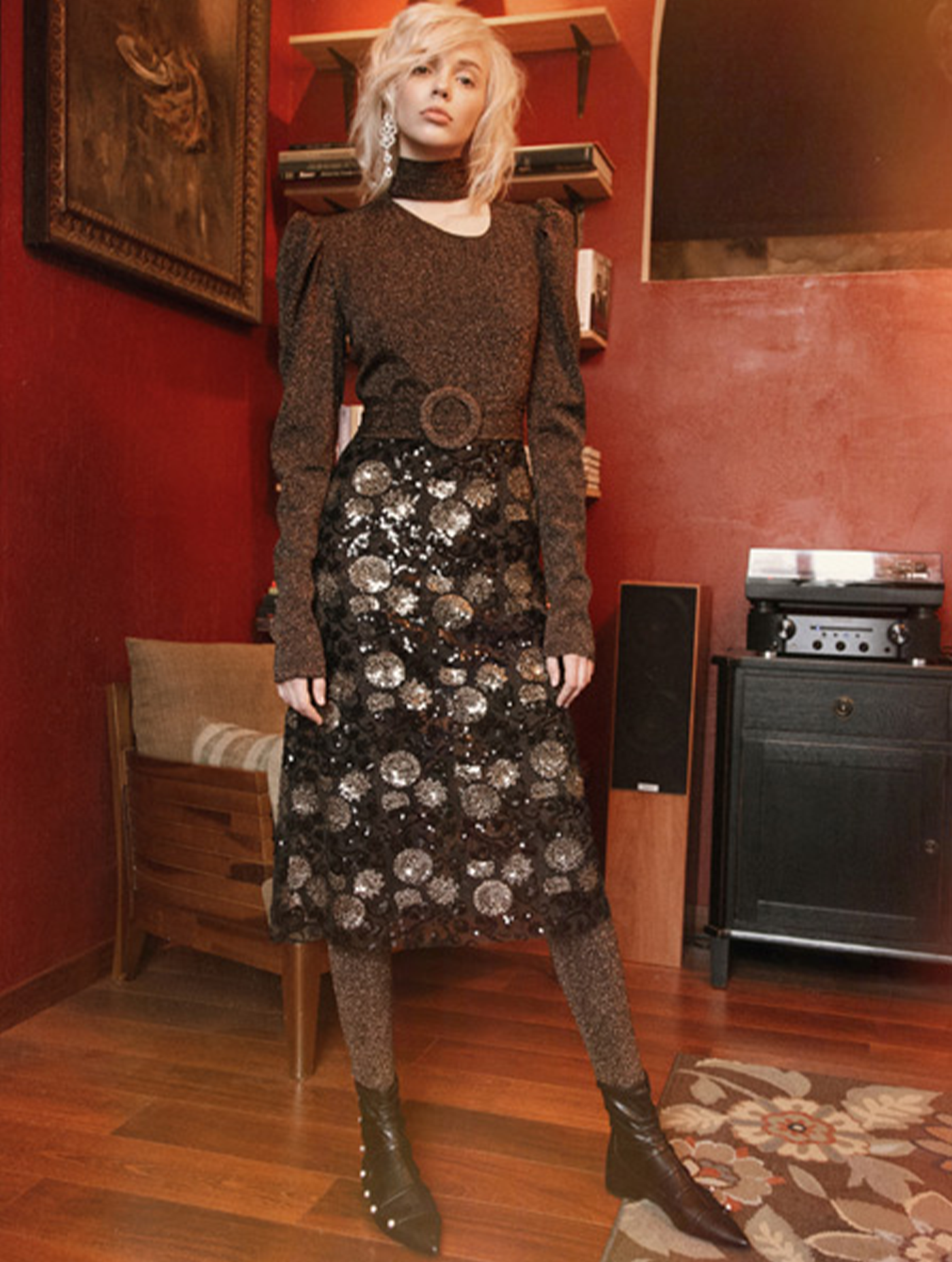 Sequin Pencil Skirt Nadya Dzyak