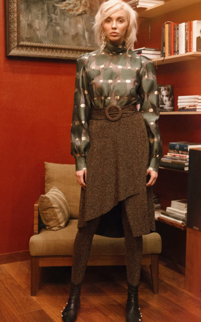 Silk Jacquard Highneck Blouse Nadya Dzyak