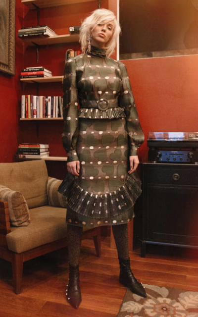 Silk Jacquard Highneck Midi Dress Nadya Dzyak