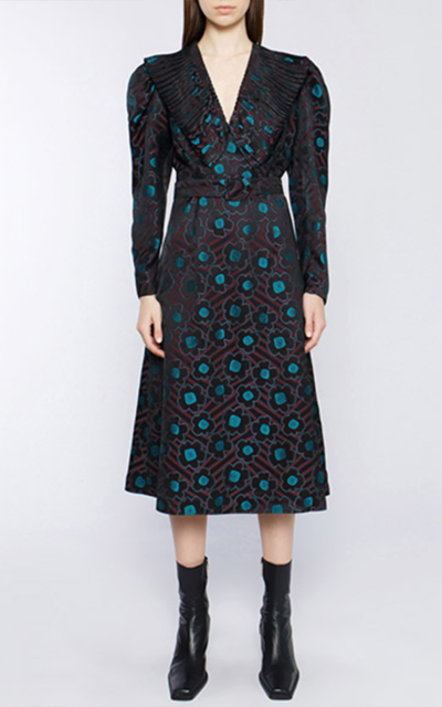 V-neck Jacquard Midi Dress Nadya Dzyak