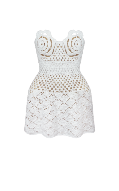 Strapless Crochet Mini Dress