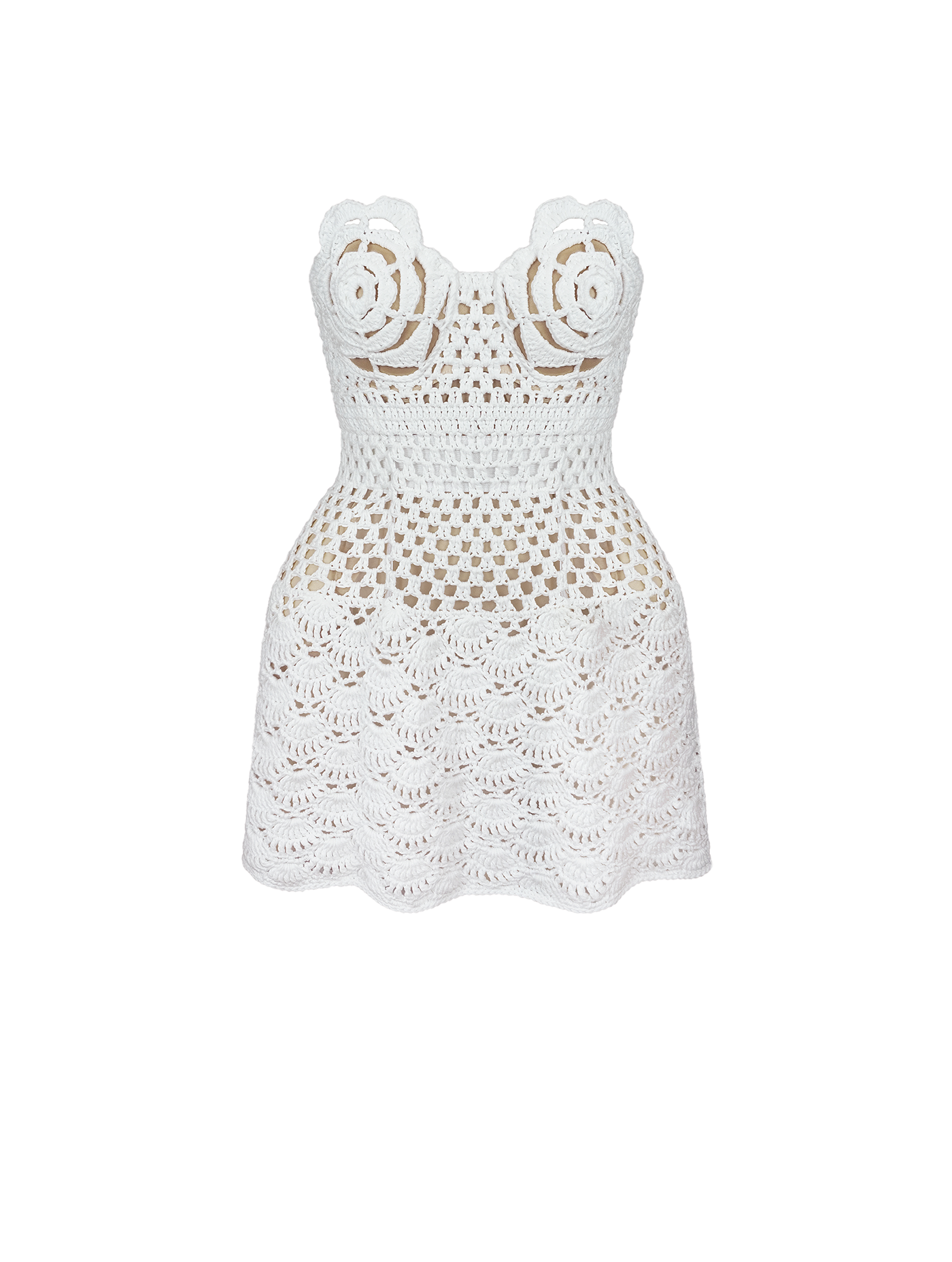 Strapless Crochet Mini Dress