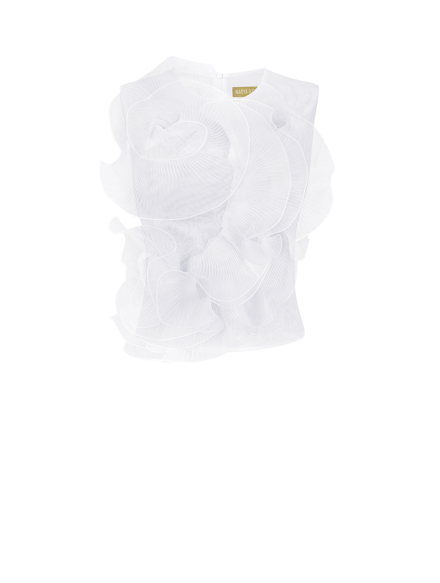 Translucent Flower Blouse in White