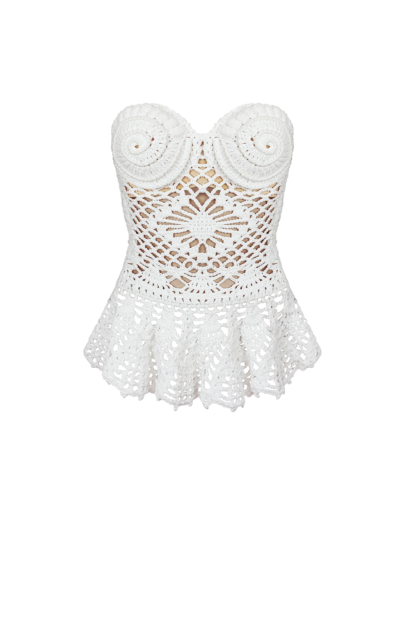 Strapless Crochet Top