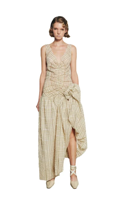 Vichy Balloon Midi Dress