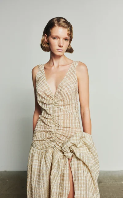 Vichy Balloon Midi Dress Nadya Dzyak Ukraine