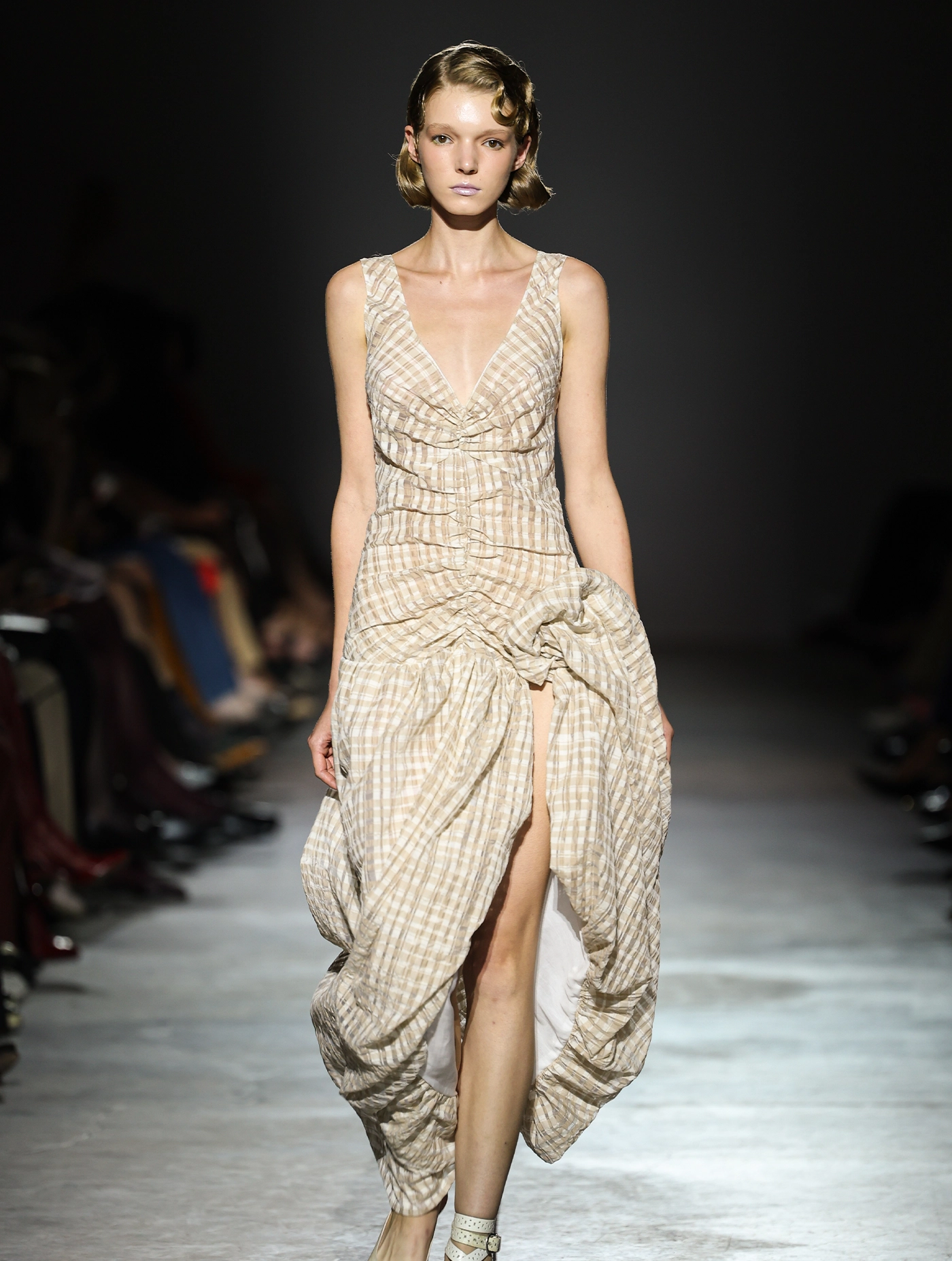 Vichy Balloon Midi Dress Nadya Dzyak Fashion Week